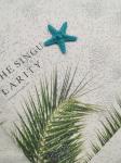Sky Blue Dot Flocked Glitter Tulle Fabric For Lady Evening Dress