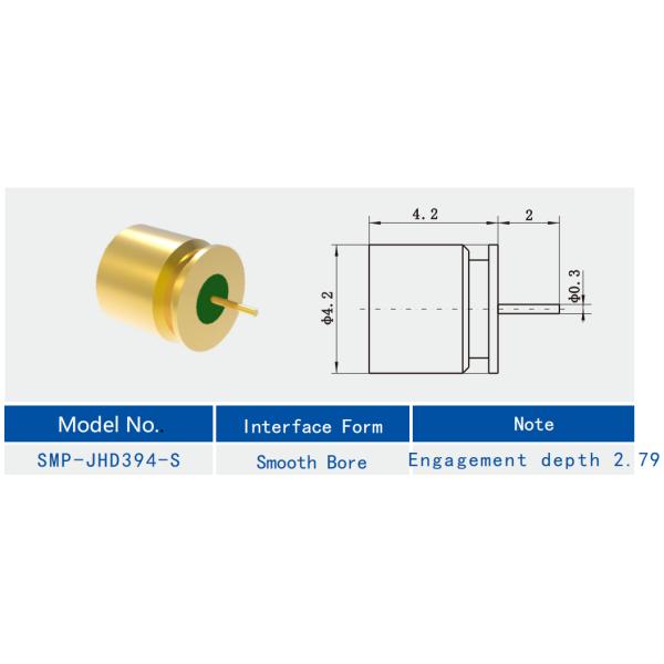 SMP Male RF Connector Smooth Bore Interface Form Engagement Depth 2.79mm