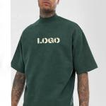 Men'S Blank Oversized T Shirts Wholesale Droup Shoulder T Shirts Mock Neck 100%