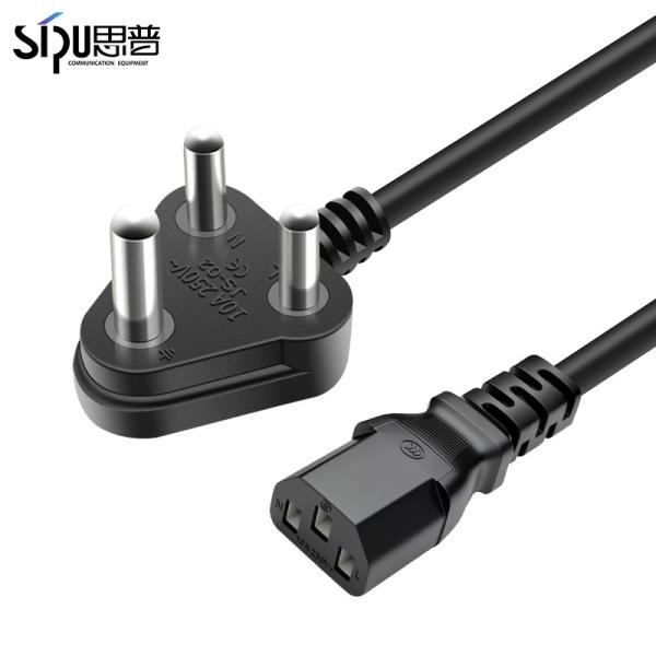 1.5M India Power Electric Plug With Power Cord South Africa 3 Pin Power Cable