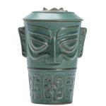 Sustainable Office Coffee or Business Gifts Sanxingdui Ceramic Mug with Lid and