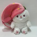 35CM 14" Pink& White Easter Plush Toy Bunny Rabbit Stuffed Animal in Strawberry