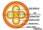 Circular Indoor Fiber Optic Cable 4 Core Fiber Glass Reinforced Plastic Strength