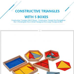 Wholesale Tiger Montessori - Constructive Triangles With 5 Boxes made of beech wood from china suppliers