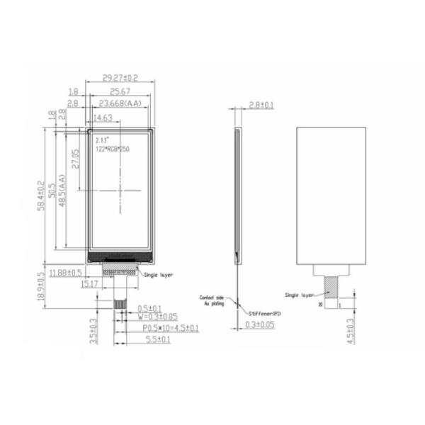 White LED 2.13 Inch Touch LCD Module Electronic Shelf Label For Supermarket