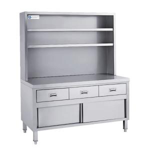 L1500MM with 3-Drawers and Over-Shelves Stainless Steel Work Cabine Catering