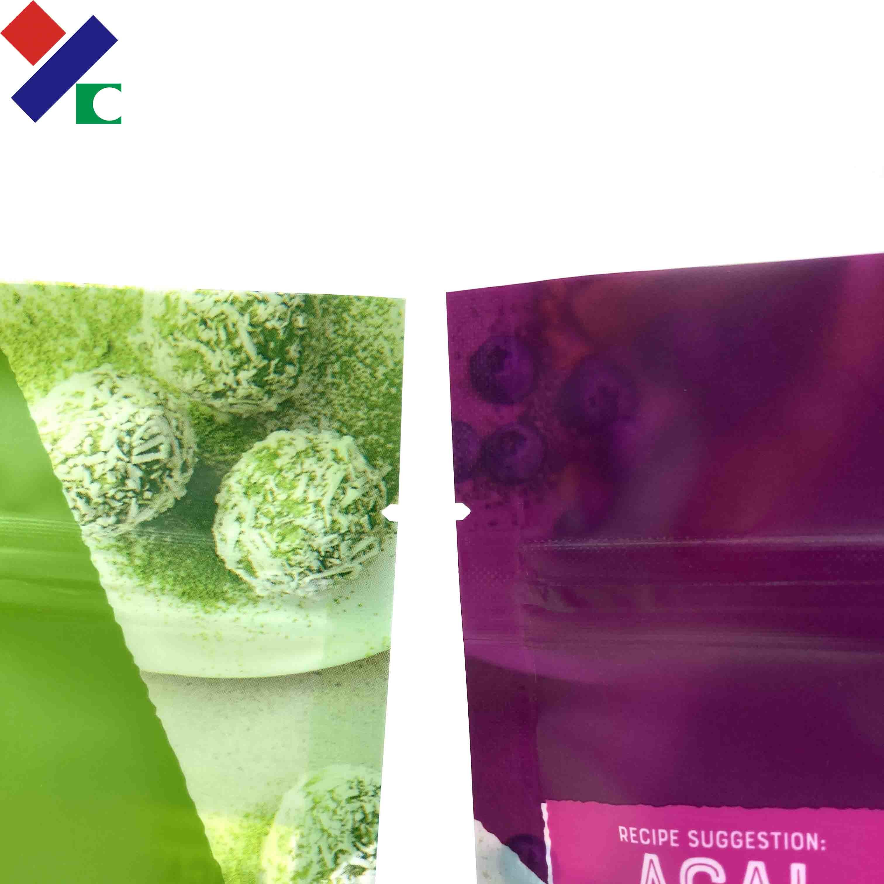 YC Clear Plastic Stand Up Zipper Pouch Custom Printed CPST For Snack Nuts