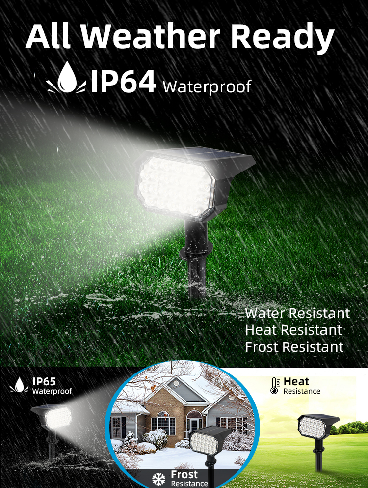 24 Leds Solar Led Street Light Lamp for Pathway Courtyard Landscape Lawn Spike Wall