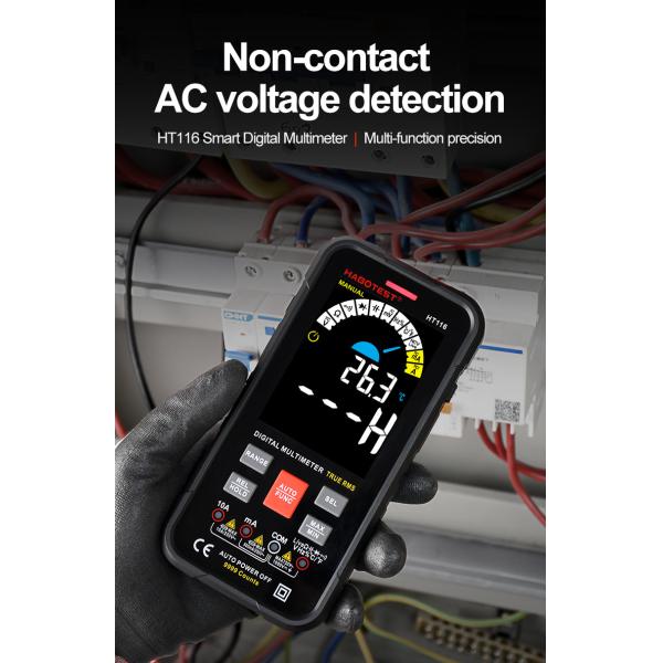 HT116 Digital Multimeter 9999 Counts Auto Range 1000V 10A Tester Meter Ohm Hz Capacitance True RMS Smart Multitester