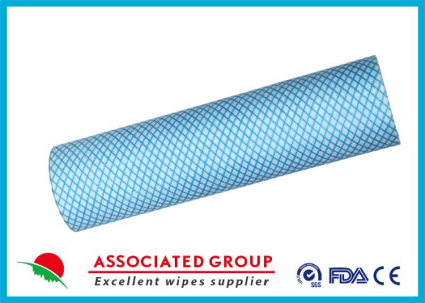 Mesh Perforated Spunlace Printing Non Woven Fabric Roll For Household / Vehicle