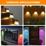 Solar Powered Wall Lights for Exterior Waterproof LED Garden RGB Warm Wall