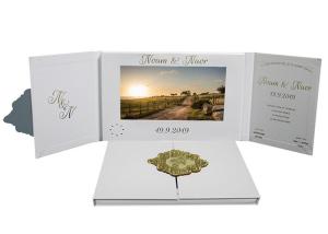 Wholesale Rechargeable Digital Video Brochure 5 Inch Foil Stamping Handmade Paper Material from china suppliers