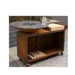 Portable Charcoal Barbecue Grill Weathering Steel 3 In 1 Bbq Grill D1000mm