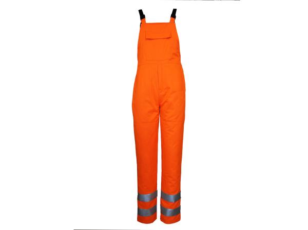 245 GSM CVC 55/45 Hi Vis Bib And Braces Overalls With 3M 9910 Silver Reflective