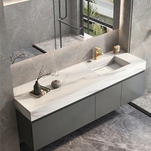 Wholesale Solid Wood Double Sink Bathroom Vanity with Best Style Ceramic Top Cabinet Basin from china suppliers