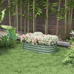 Galvanized Steel Raised Garden Bed Kit Outdoor 3.4*2*0.92 FT Metal Planter Boxes