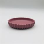 Vertical Stripe Polyresin Bathroom Sets pink color with round shape