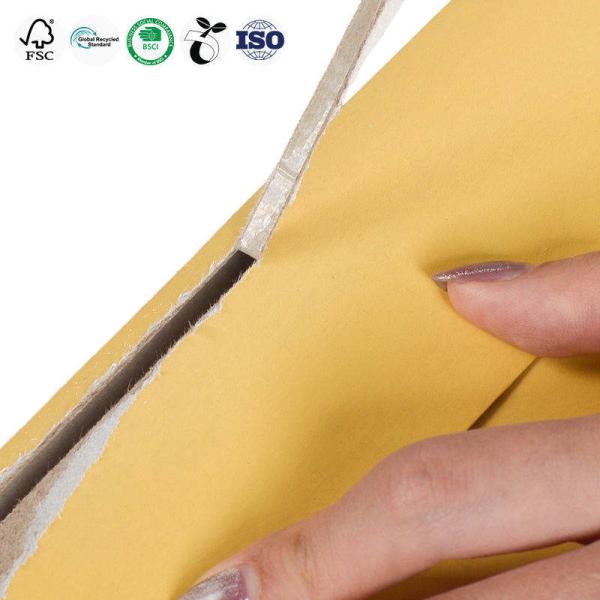 Yellow Rigid Cardboard Envelopes Customized Document Mailing Envelope Lightweight For Express Delivery