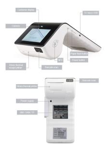 Wholesale 4G Handheld Pos Terminal 1280*800 IPS 7 Inch Capacitive Touch Screen from china suppliers