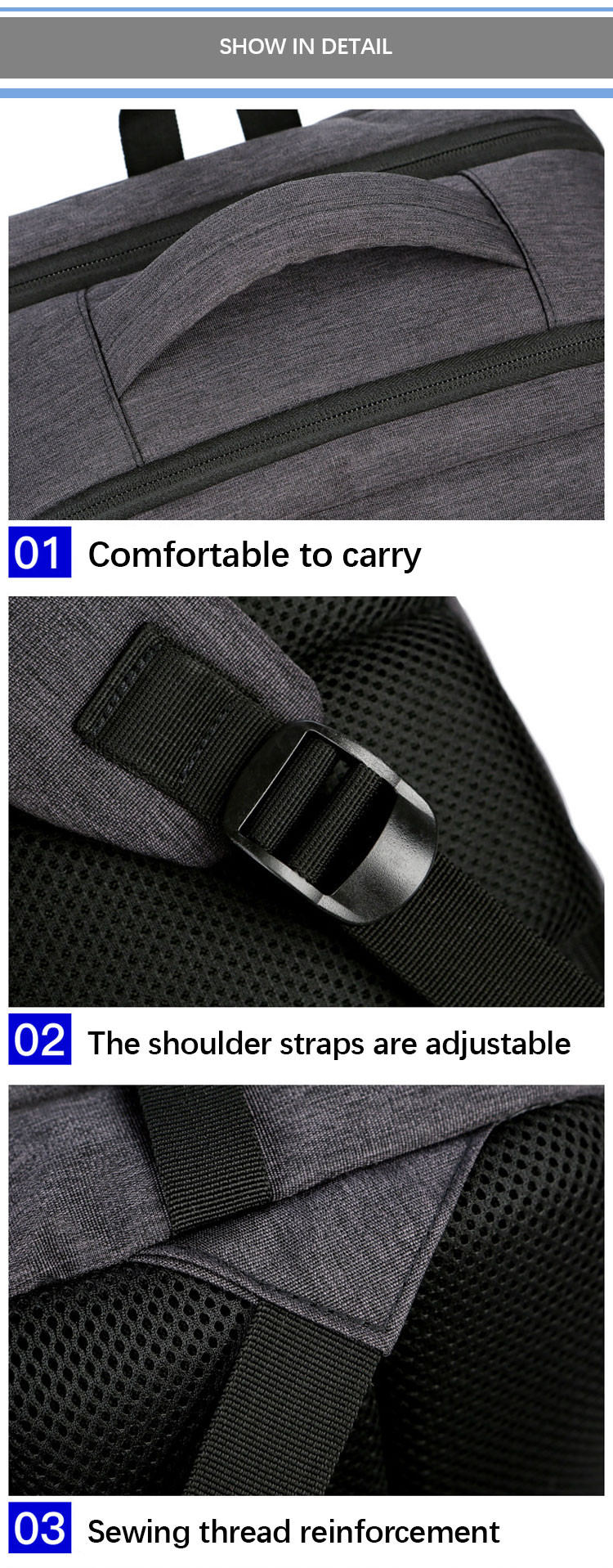 Waterproof Laptop Backpacks Multifunctional Work Computer Backpack With USB Port