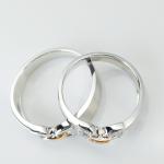 Double Color Cute Bows Contracted Gold Jewellery Couple Rings