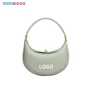Wholesale Stylish Lady's Real Leather Crescent Shape Bag Magnetic Clasp and Inside Zipper Pocket from china suppliers