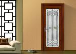 Horizontal Opening Bevel Art Glass Panels Flat Shape Custom Black Zine Privacy