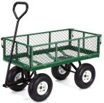 Mesh Structure Yard Dump Truck Trolley for Outdoor Steel Heavy Duty Garden Carts