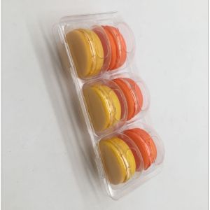 30 Cavities Macaron Clamshell Packaging Rectangular Plastic Cake Containers