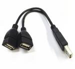USB 2.0 A Male plug to 2 dual USB A Female jack Y splitter Hub adapter Cable