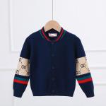 2023 new boys fall winter double viscose cotton sweater cartoon baby children