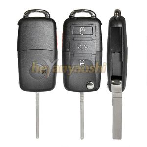 Wholesale VW 3 Press Buttons Flip Key Shell Replacement HU75T Blade Black Color Fob Flip Shell from china suppliers