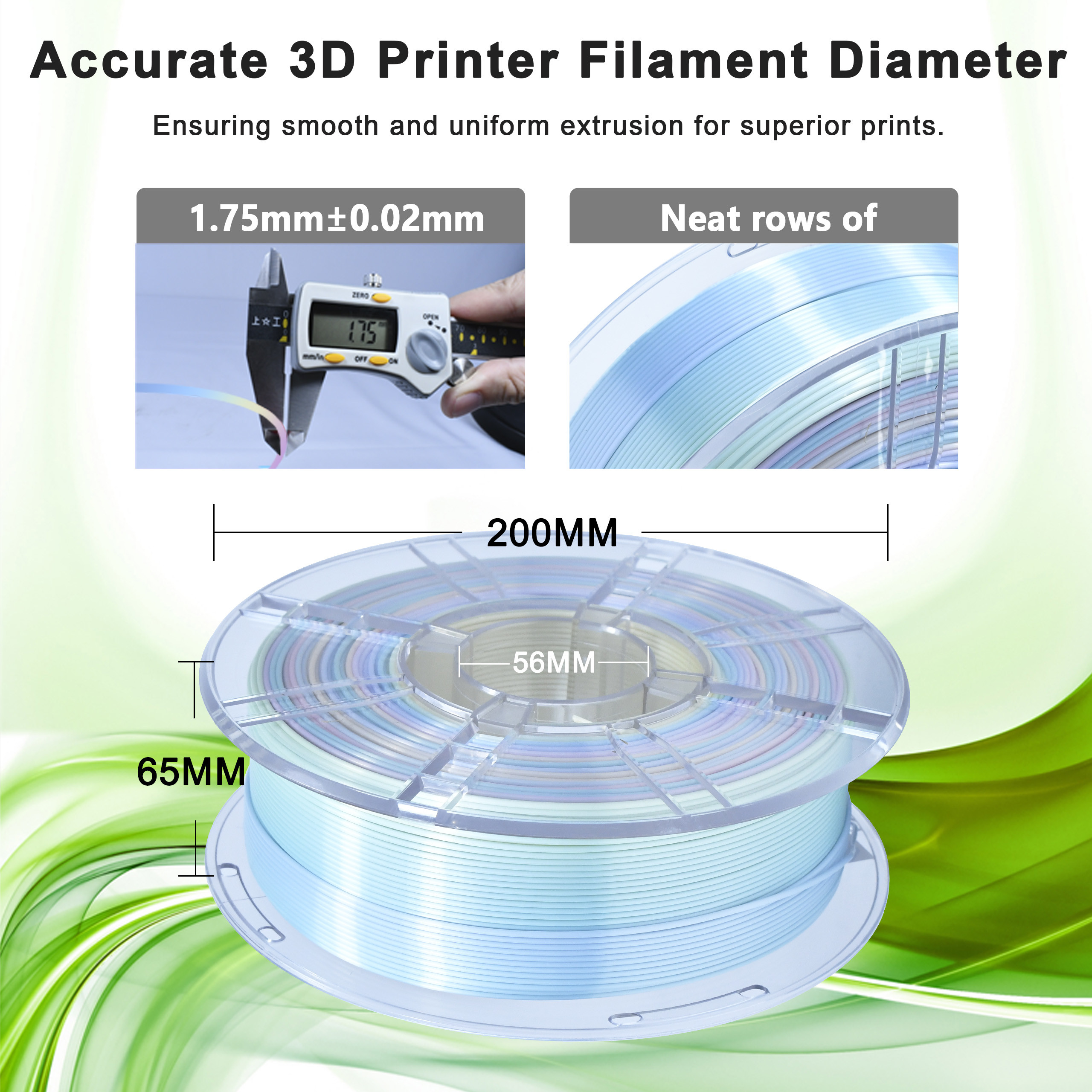 3d Printing Filament Silk Rainbow Macaron Color PLA Plus 3D Printer Filament 1.75mm 1kg