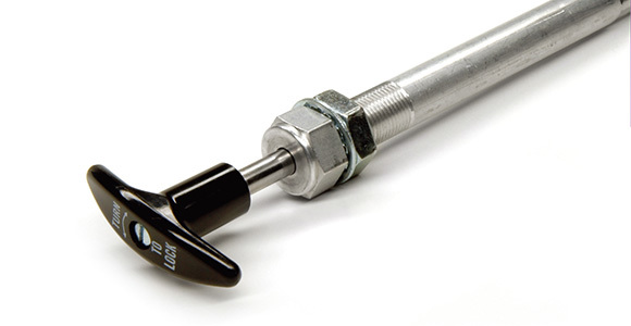 Twist-Lock push-pull control cable with green sleeve and locking T-handle by Phidix