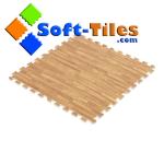 3/8" Light Oak Foam Wood Grain Floor Tiles