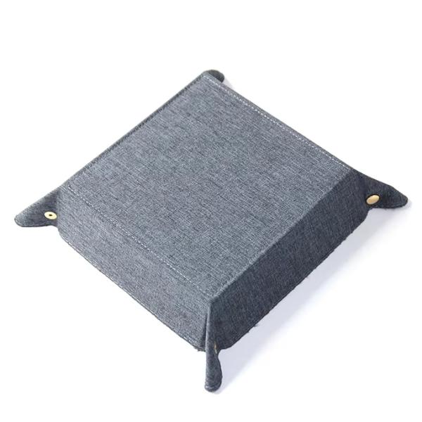 Sublimation Leather Trays Blanks Foldable Square Denim Fabric Desk Storage Sundries Sublimation Tray