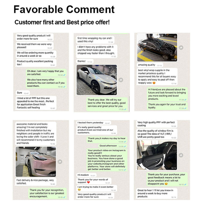 Installation Friendly Colorful TPU Film Color PPF Car Vinyl Wrap Film Protection