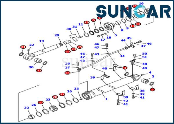 707-99-68470 7079968470 Arm Excavator Seal Kit Hydraulic Cylinder Fits Komatsu