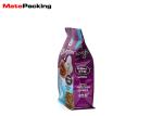 Resealable Pet Food Packaging Bags Zipper Top Flat Bottom Side Gusset Customized
