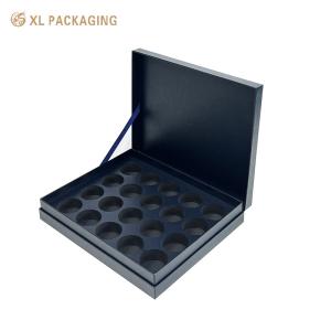 Wholesale Empty Blue Paper Packaging Boxes Ribbon Linked Lid Hinged Paper Box For Food Can from china suppliers
