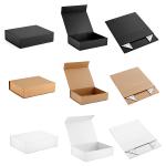 Luxury Rigid Paper Gift Box , black foldable box 1200 greyboard wrap black or