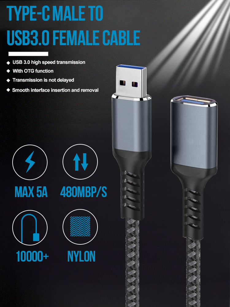 OEM ODM USB 3.0 6ft male female data cable For Playstation