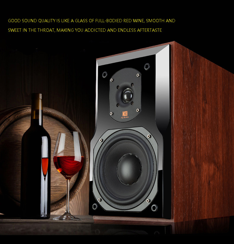 Wood Color Passive Bookshelf Speaker , Two Way Bluetooth Speaker 8 Ohms