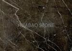 Outdoor Gold Brown Marble Slab Tile Customized Size With Gold Vein