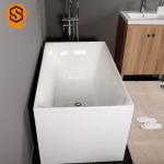 Acrylic Solid Stone Freestanding Tub Seamless Joint White Matte 170CM