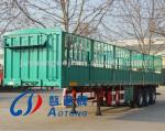 3 Axle 60 Ton Truck Open Cargo Flatbed Stake Fence Semi Trailer with JOST 2"