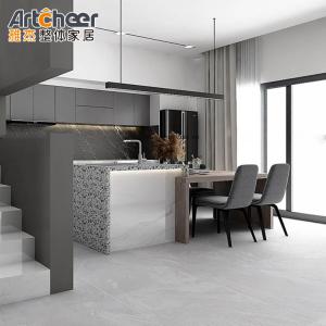 Wholesale RTA Melamine Board Door Material High Gloss Kitchen Cabinet with Sintered Stone Table Top from china suppliers