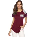 Custom Apparel O-Neck Short Sleeve Women Printed Basic Cotton Pocket Blouses