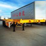 3 Axles 40FT ISO Straight Skeleton Truck Trailers For Heavy Duty Container