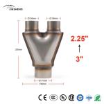 Y-Shaped Three-Way Exhaust Pipe Auto Catalytic Converter Converters Exhaust